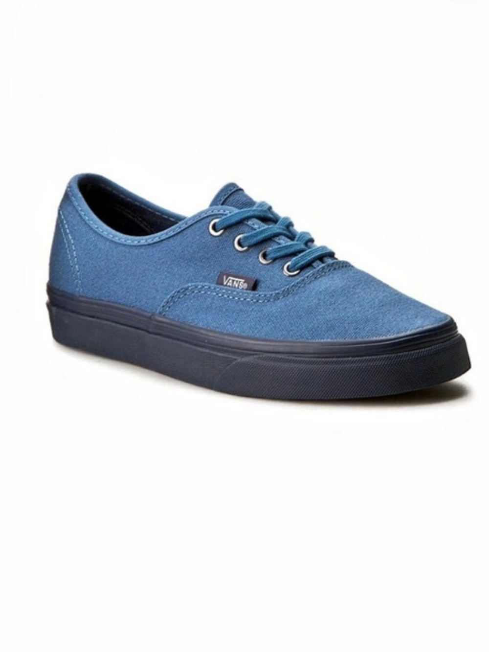 Vans Blue Canvas Low Top Sneakers Black Sole Size 9W/7.5M
